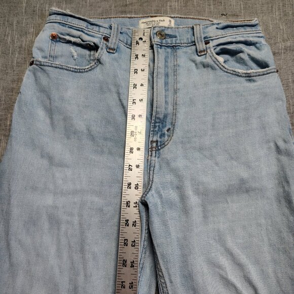 Abercrombie Fitch Curve Love Jeans Womens Ultra High Rise Ankle Straight Baggy - Picture 5 of 12